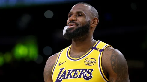 LeBron James #23 of the Los Angeles Lakers smiles as he enters the game against the Memphis Grizzlies during a 128-123 Lakers win at Crypto.com Arena on November 13, 2024 in Los Angeles, California.