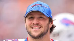 Josh Allen #17 of the Buffalo Bills looks on during the second half of a preseason game against the Chicago Bears at Soldier Field on August 26, 2023 in Chicago, Illinois.