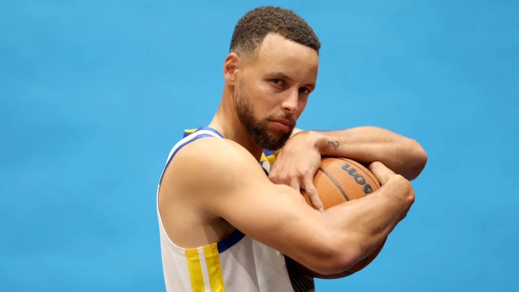 Stephen Curry #30 of the Golden State Warriors poses for the media during the Warriors Media Day at Chase Center on September 30, 2024. (Source: Ezra Shaw/Getty Images)