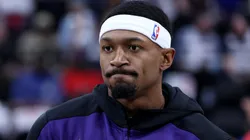 Bradley Beal #3 of the Phoenix Suns during warm up before the season home opening game against the LA Clippers at Intuit Dome on October 23, 2024 in Inglewood, California.