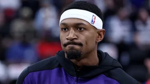 Bradley Beal #3 of the Phoenix Suns during warm up before the season home opening game against the LA Clippers at Intuit Dome on October 23, 2024 in Inglewood, California.