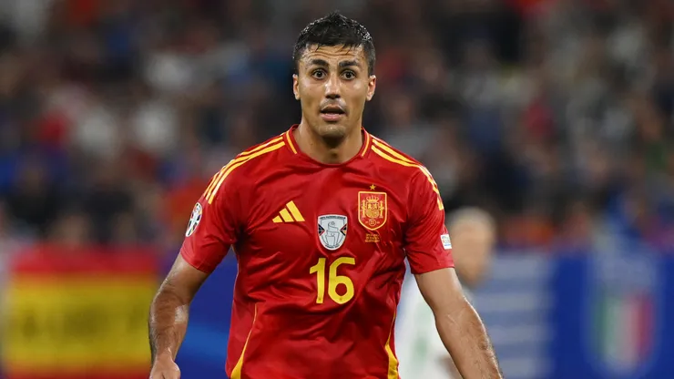 Midfielder Rodri of Spain looks on during the Euros 2024