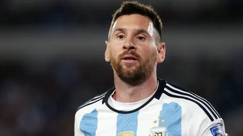 Lionel Messi of Argentina looks on during a FIFA World Cup 2026 Qualifier match.