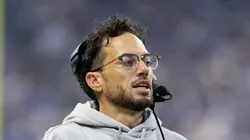 INDIANAPOLIS, INDIANA - OCTOBER 20: Mike McDaniel the head coach of the Miami Dolphins against the Indianapolis Colts at Lucas Oil Stadium on October 20, 2024 in Indianapolis, Indiana.