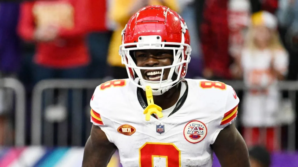Justyn Ross celebrates after a play
