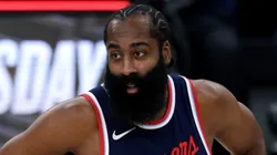 James Harden #1 of the LA Clippers laugh during a 110-98 LA Clippers win at Intuit Dome on November 06, 2024 in Inglewood, California.