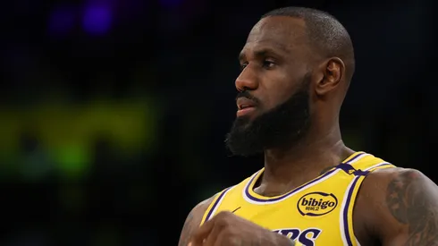 LeBron James #23 of the Los Angeles Lakers during a 110-103 Lakers win over the Minnesota Timberwolves