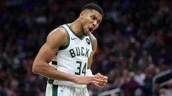 Giannis Antetokounmpo #34 of the Milwaukee Bucks