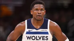 Anthony Edwards #5 of the Minnesota Timberwolves looks on against the Chicago Bulls during the second half at the United Center on November 07, 2024 in Chicago, Illinois.