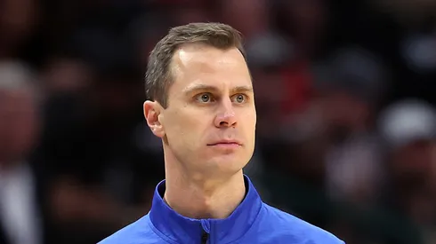 Head coach Jon Scheyer of the Duke Blue Devils
