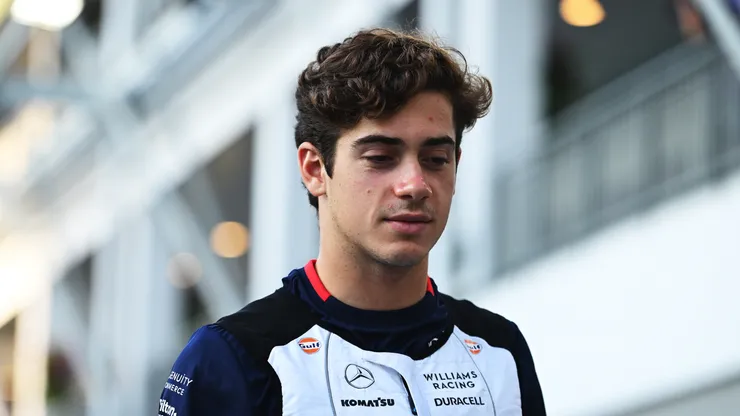 Franco Colapinto of Argentina and Williams looks on in the Paddock
