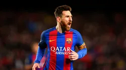 Lionel Messi of Barcelona celebrates