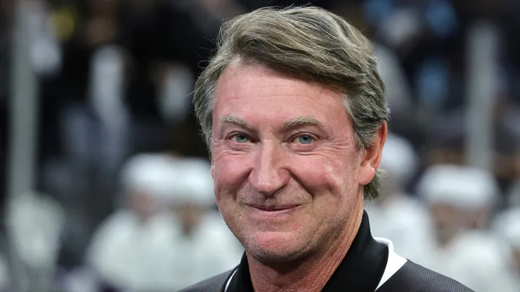 Co-owner Wayne Gretzky of the Las Vegas Desert Dogs is introduced before the Desert Dogs' inaugural regular-season home opener against the Panther City Lacrosse Club at Michelob ULTRA Arena on December 16, 2022 in Las Vegas, Nevada. Panther City defeated the Desert Dogs 9-3.