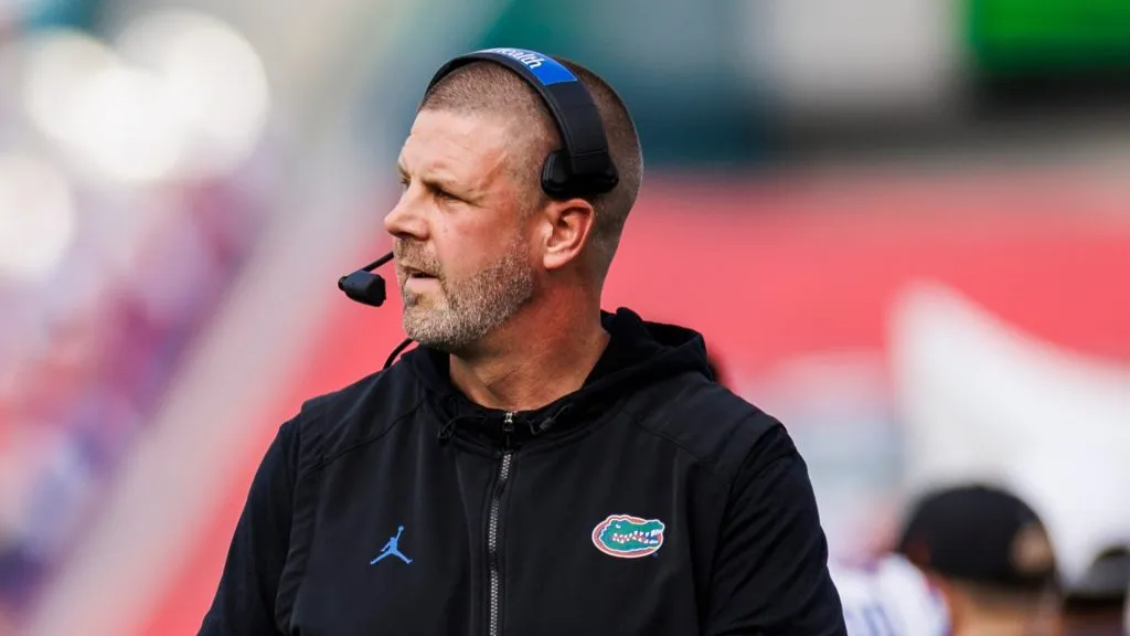 Head coach Billy Napier of the Florida Gators looks on during the first half of a game against the Georgia Bulldogs at EverBank Stadium on November 02, 2024 in Jacksonville, Florida.