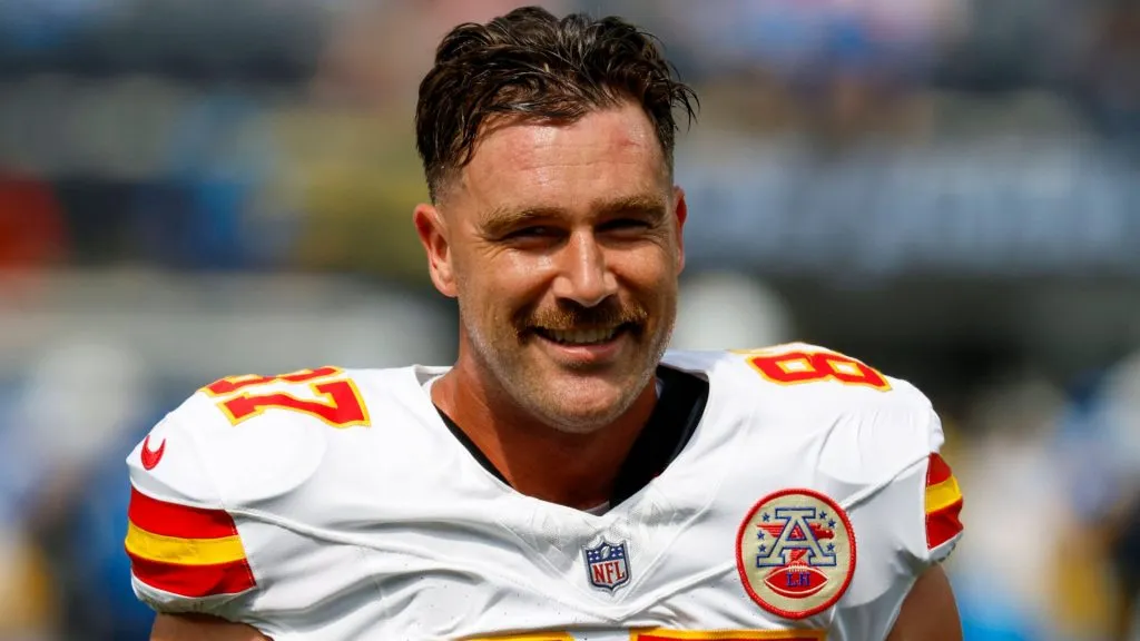 Kansas City Chiefs tight end Travis Kelce (87) during the NFL, American Football Herren, USA football game against the Los Angeles Chargers in 2024. (Source: IMAGO – ZUMA Press Wire)