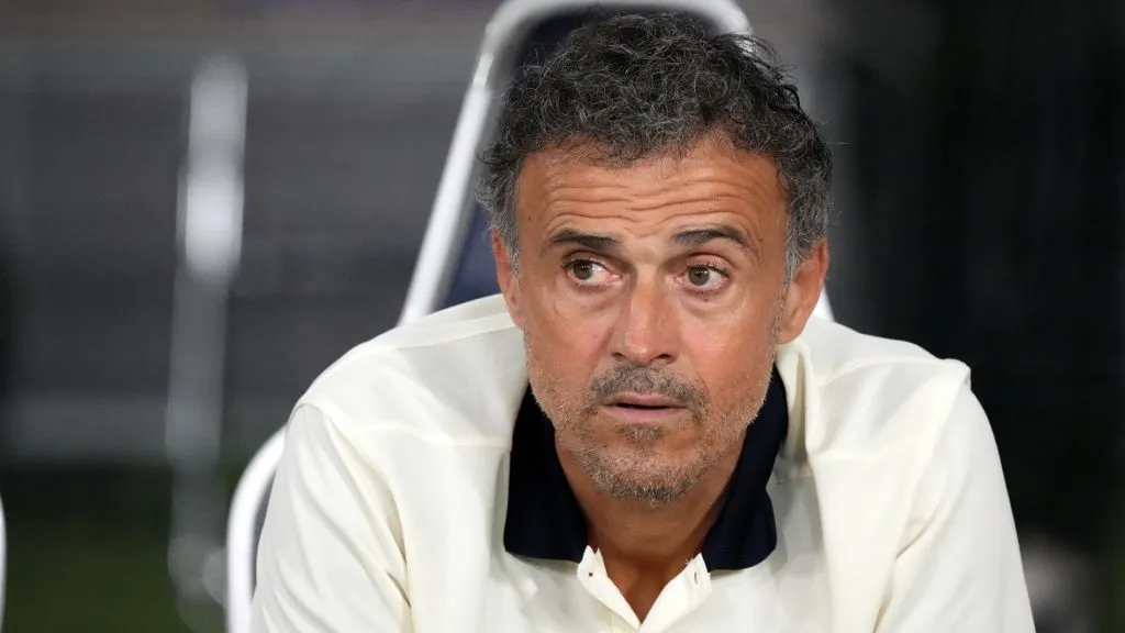 Luis Enrique of Paris Saint-Germain looks on during the pre-season friendly match between Paris Saint-Germain and FC Internazionale on August 01, 2023. (Source: Koji Watanabe/Getty Images)