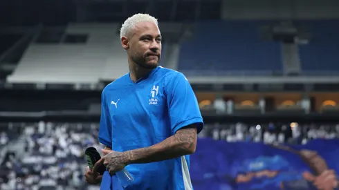 Neymar of Al-Hilal looks on prior to the AFC Champions League Elite match between Al-Hilal and Esteghlal at Kingdom Arena on November 04, 2024 in Riyadh, Saudi Arabia.