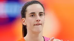 Caitlin Clark looks on during the second half against Team USA during the 2024 WNBA All Star Game