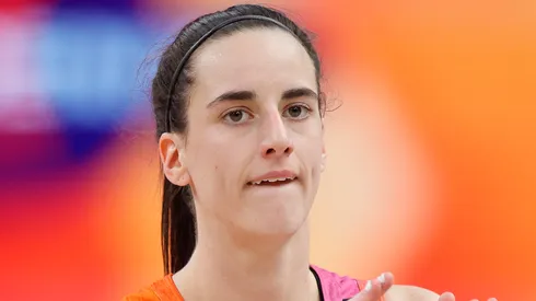 Caitlin Clark looks on during the second half against Team USA during the 2024 WNBA All Star Game