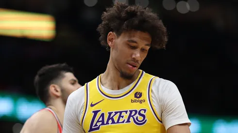 Jaxson Hayes #11 of the Los Angeles Lakers in action against the Washington Wizards during the second half at Capital One Arena on April 03, 2024 in Washington, DC.