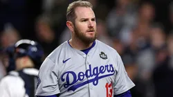 Max Muncy #13 of the Los Angeles Dodgers strikes out during the eighth inning of Game Four of the 2024 World Series against the New York Yankees at Yankee Stadium on October 29, 2024 in the Bronx borough of New York City.