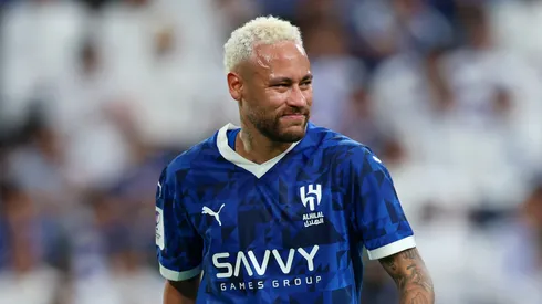 Neymar Jr. after an injury during the AFC Champions League Elite match between Al-Hilal and Esteghlal