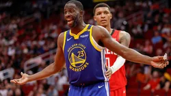 Draymond Green #23 of the Golden State Warriors reacts in the second half against the Houston Rockets at Toyota Center on November 02, 2024 in Houston, Texas.