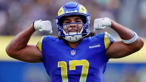 Puka Nacua #17 of the Los Angeles Rams