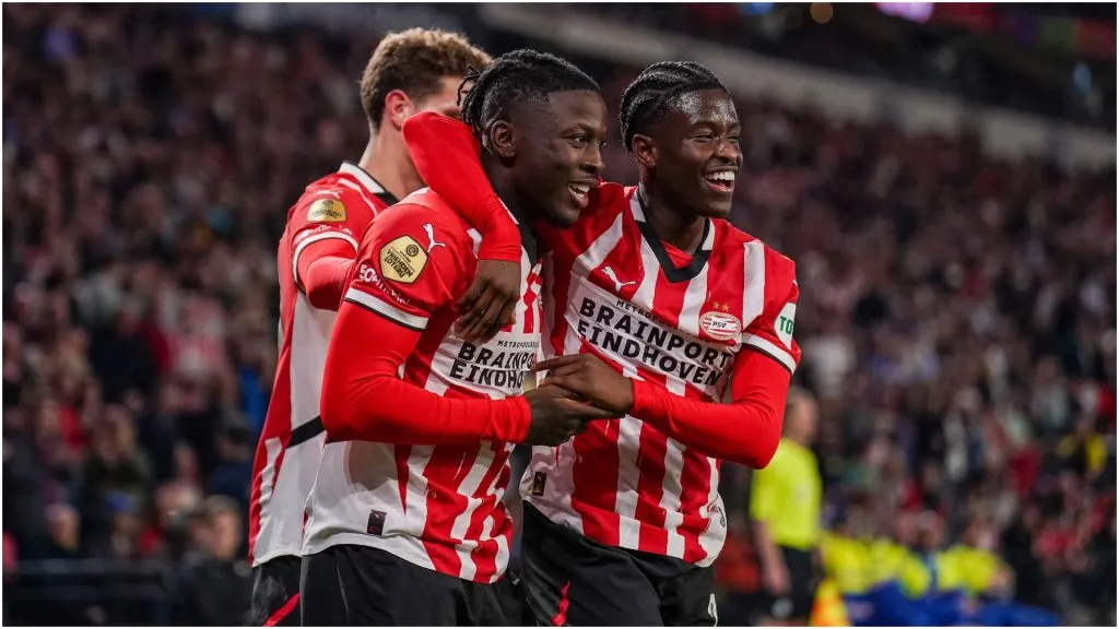 Johan Bakayoko of PSV celebrates after scoring โ IMAGO / BSR Agency