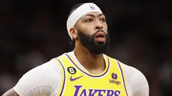 Anthony Davis #3 of the Los Angeles Lakers during the first half of the NBA game at Footprint Center