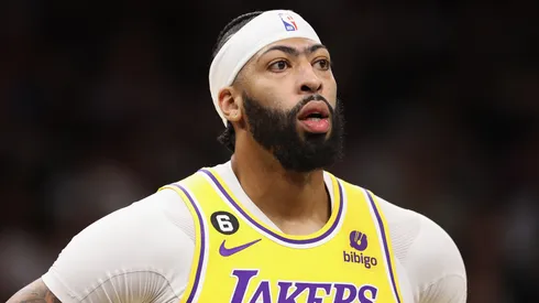 Anthony Davis #3 of the Los Angeles Lakers during the first half of the NBA game at Footprint Center