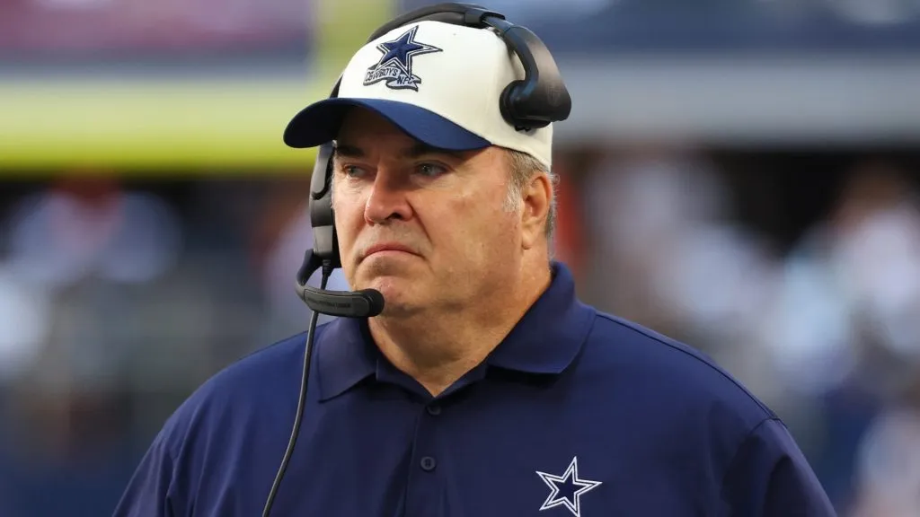Head coach Mike McCarthy of the Dallas Cowboys looks on against the Chicago Bears during the first quarter at AT&T Stadium on October 30, 2022. (Source: Richard Rodriguez/Getty Images)