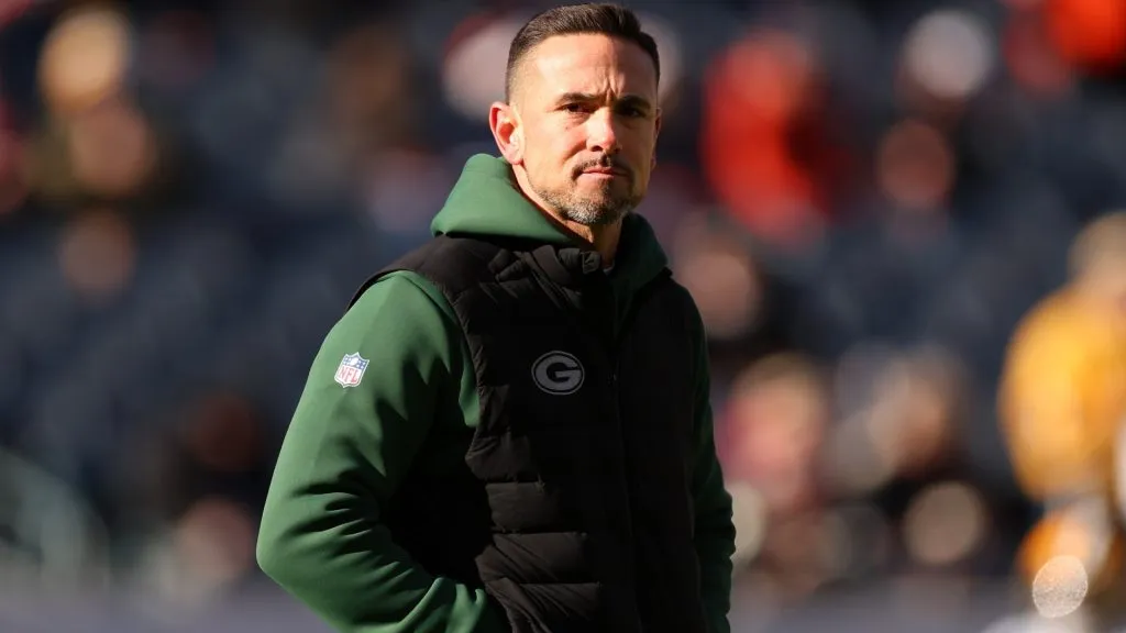 Head coach Matt LaFleur of the Green Bay Packers looks on before the game against the Chicago Bears at Soldier Field on December 04, 2022. (Source: Michael Reaves/Getty Images)