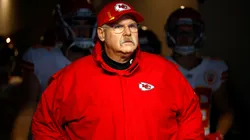 Head Coach Andy Reid of the Kansas City Chiefs enters the field before the game against the Los Angeles Chargers at SoFi Stadium on December 16, 2021.
