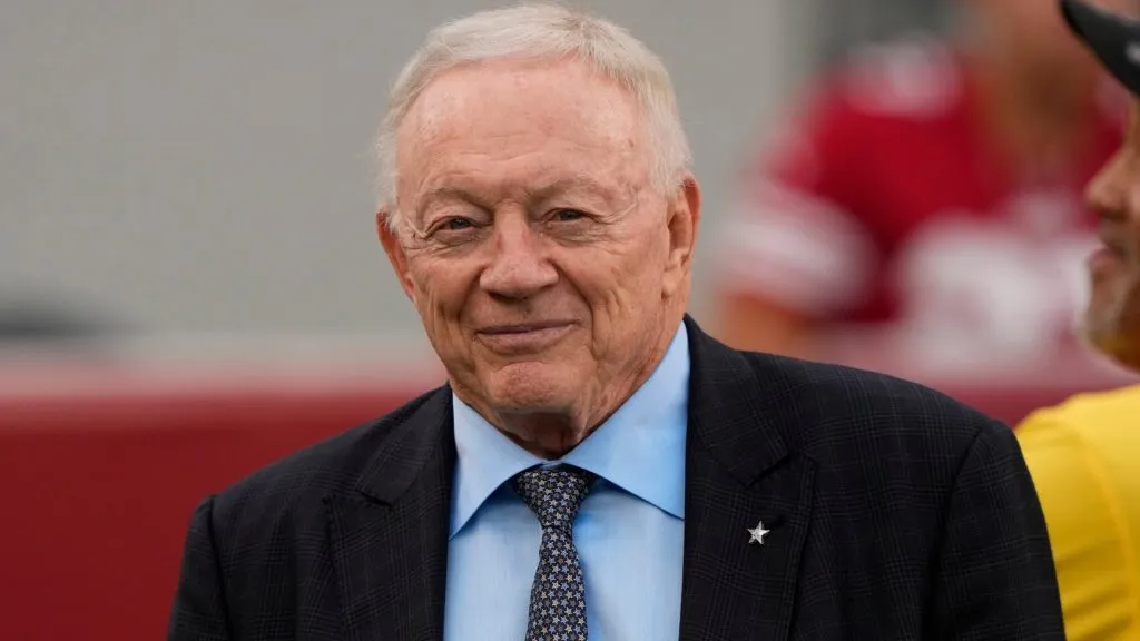 Dallas Cowboys owner Jerry Jones is seen on the field prior to a game against the San Francisco 49ers at Levi’s Stadium on October 27, 2024. (Source: Thearon W. Henderson/Getty Images)