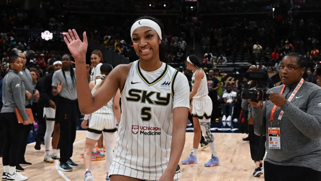 angel reese celebrates