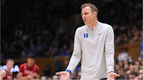 Head coach Jon Scheyer of the Duke Blue Devils