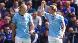 Manchester City v Ipswich Town - Premier League - Etihad Stadium Manchester City s Kevin De Bruyne (right) celebrates scoring their side s second goal of the game with team-mate Erling Haaland during the Premier League match at the Etihad Stadium, Manchester.