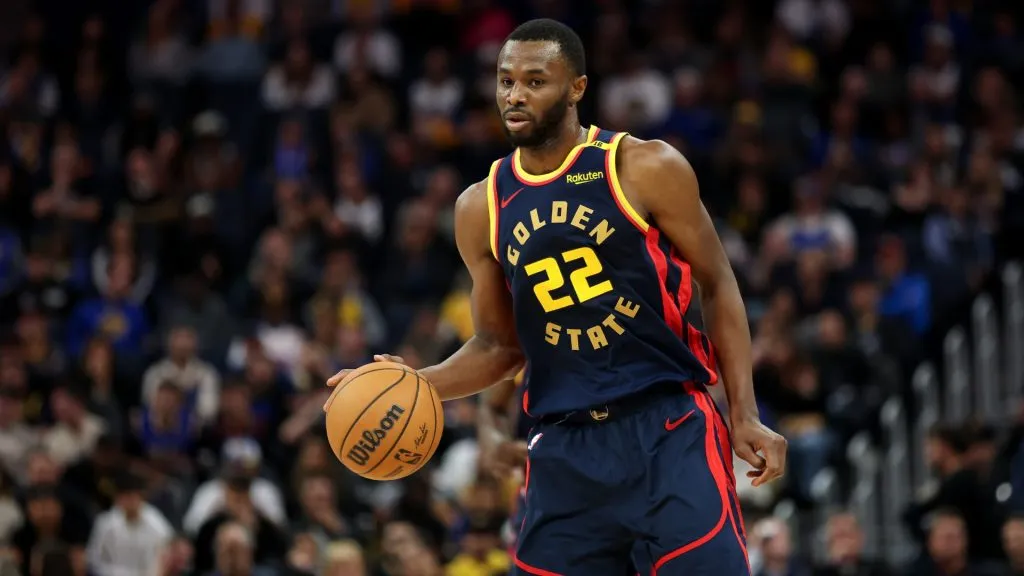 Andrew Wiggins #22 of the Golden State Warriors dribbles the ball against the Golden State Warriors at Chase Center on November 20, 2024 in San Francisco, California. (Photo by Ezra Shaw/Getty Images)