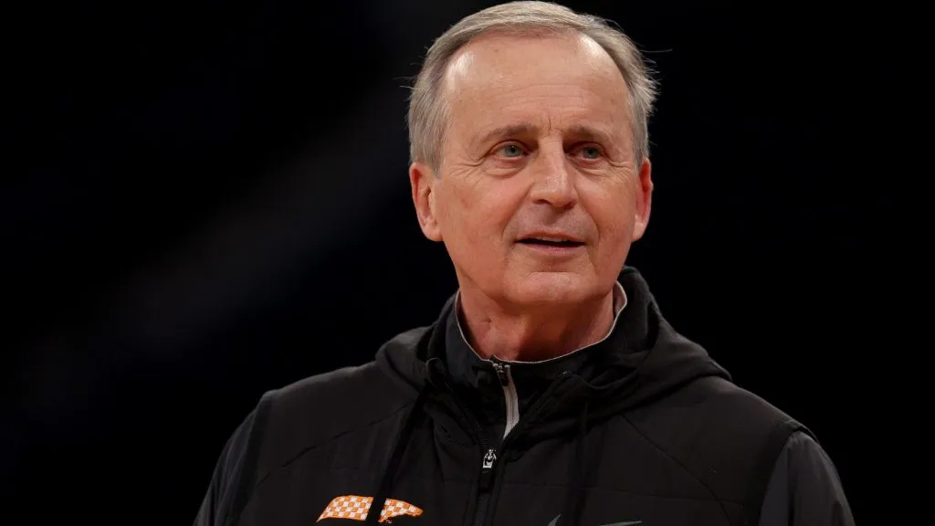 Head coach Rick Barnes of the Tennessee Volunteers looks on during a practice session for the NCAA Men’s East Regional at Madison Square Garden on March 22, 2023. (Source: Elsa/Getty Images)