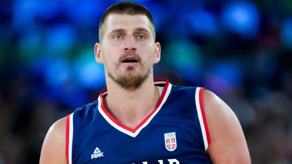 Portrait headshot close up of Nikola Jokic of Serbia during the Men s Semifinal Game between United States and Serbia on day thirteen of the Olympic Games Paris 2024. (Source: IMAGO / justpictures.ch)