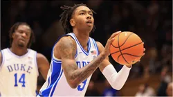 November 29, 2024: Duke Blue Devils guard Isaiah Evans (3) attempts a free throw during the NCAA, College League, USA Basketball game between the Seattle Redhawks and the Duke Blue Devils at Cameron Indoor Stadium in Durham, North Carolina. CSM Durham USA