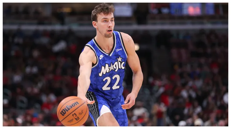 Orlando Magic forward Franz Wagner (22) against the Chicago Bulls during the first half at the United Center on November 15, 2023 in Chicago, Illinois.