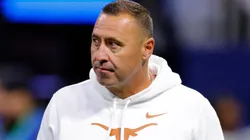 Head coach Steve Sarkisian of the Texas Longhorns looks on prior to the 2024 SEC Championship against the Georgia Bulldogs at Mercedes-Benz Stadium on December 07, 2024 in Atlanta, Georgia.
