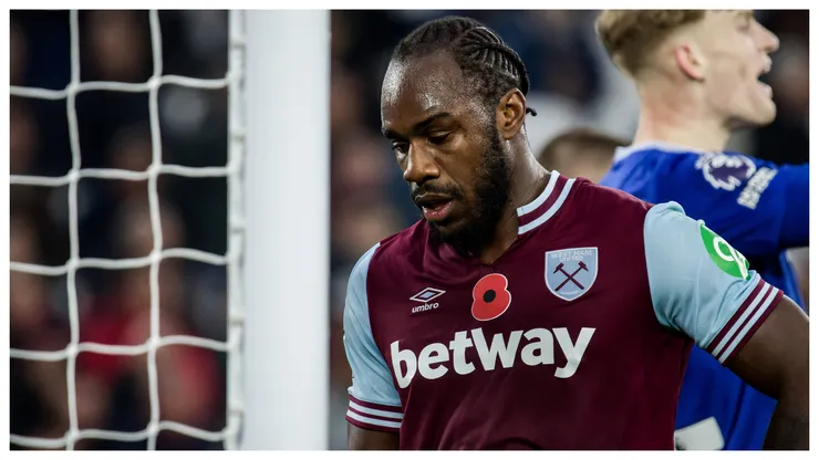 Michail Antonio (9 West Ham) during the Premier League game between West Ham and Everton at London Stadium in London, England.