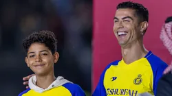 Cristiano Ronaldo and his son, Cristiano Ronaldo Junior, during Al Nassr's presentation