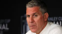 Colorado Avalanche head coach Jared Bednar addresses the media after beating the Tampa Bay Lightning 3-2 in overtime in Game 4 of the Stanley Cup Final at Amalie Arena on Wednesday, June 22, 2022 in Tampa.