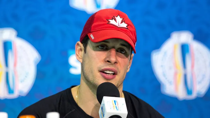 Sidney Crosby of Team Canada offers a press conference during the World Cup of Hockey 2016.