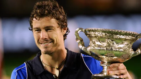 Marat Safin after winning the Australian Open 2005.