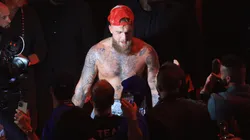 Jake Paul greets fans after his unanimous-decision win during a heavyweight bout against Mike Tyson at AT&T Stadium on November 15, 2024 in Arlington, Texas.